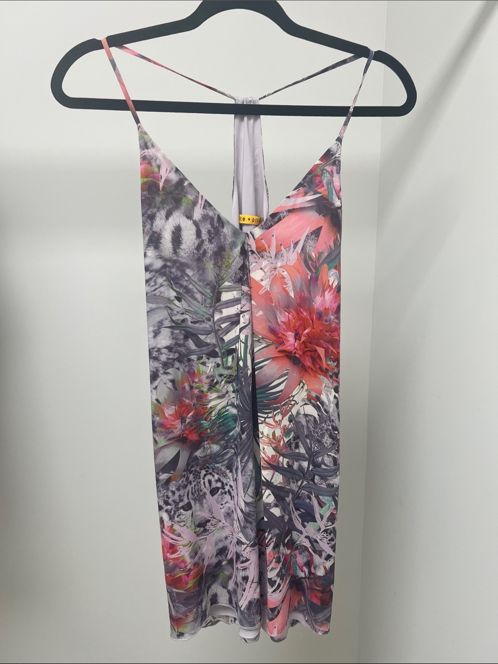 Alice + Olivia Floral/Leopard Print Tank
